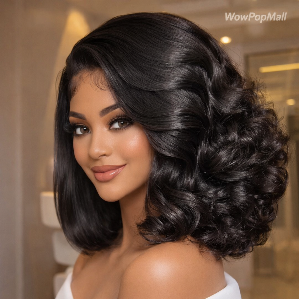Brazilian Body Wave Short Bob Human Hair Wig 13x4 HD Transparent Lace (250% Density)