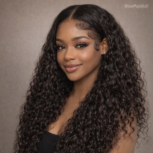 Le mythe 13x6 HD Deep Wave Lace Frontal Human Hair Wig (30–40 Inch) – 5x5 Glueless Water Curly Wear & Go