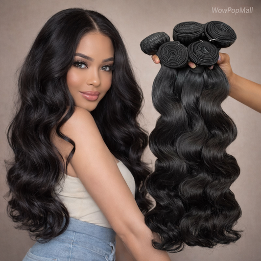 12A Brazilian Body Wave Raw Human Hair Bundles (30–40 Inch) – Wet & Wavy Remy Weave Extensions