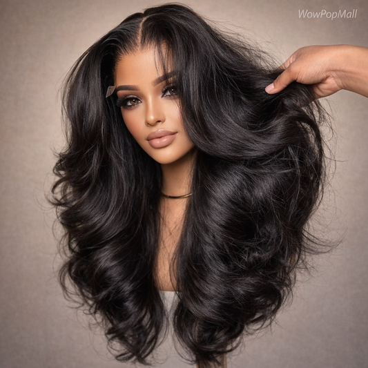 13x4 HD Lace Front Wig – 250% Density Long Body Wave Peruvian Remy Human Hair (Pre-Plucked + Baby Hair)