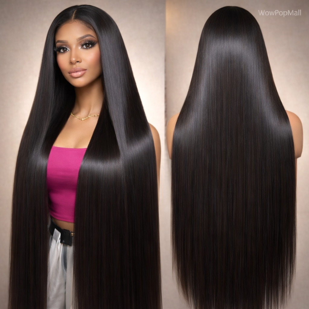 250% Density 13x6 Bone Straight HD Lace Front Wig (40–50") Virgin Brazilian Human Hair