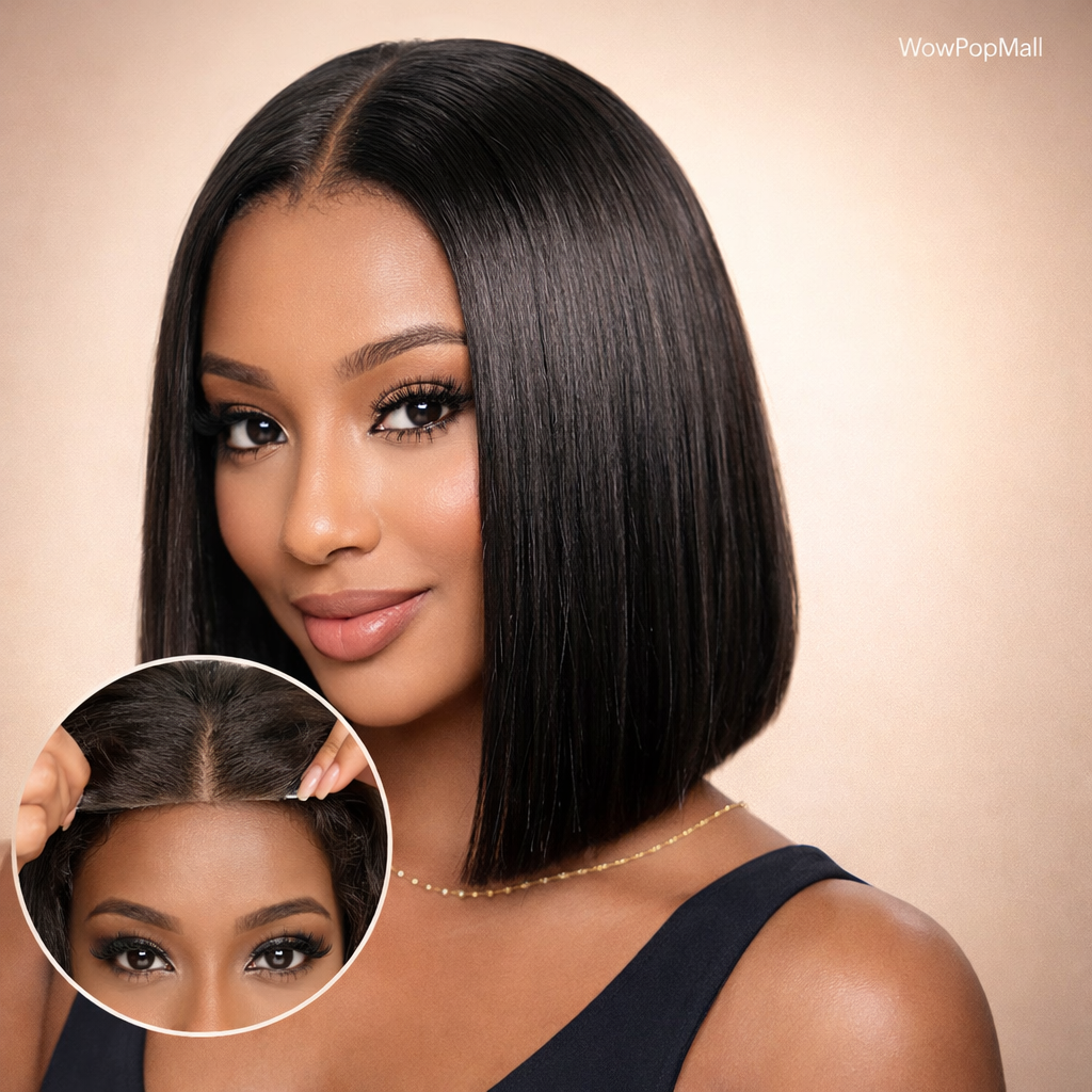Glueless HD Bob Lace Front Wig (13x4) | 100% Remy Brazilian Human Hair | Pre-Plucked Transparent Lace
