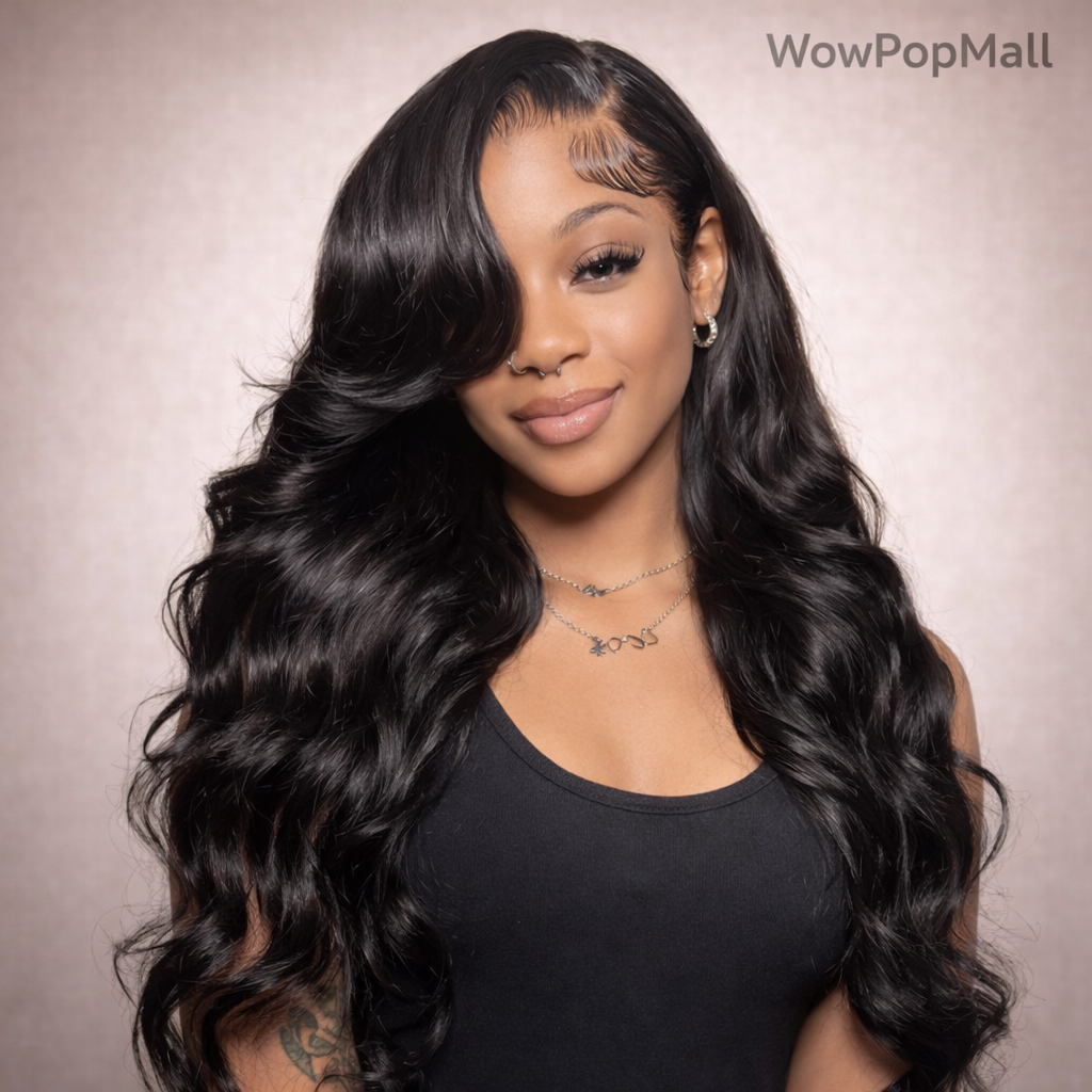 Plixir Body Wave 13x6 HD Lace Front Human Hair Wig (30–40") – Pre-Plucked, Brazilian Remy
