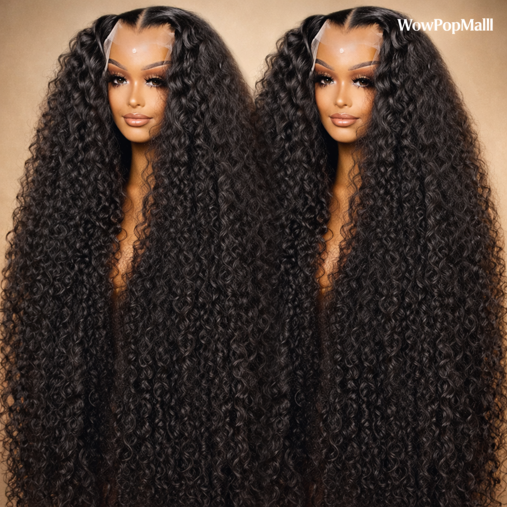 40–50 Inch HD 13x6 Deep Wave Lace Front Human Hair Wig (Brazilian Remy, 300 Density)