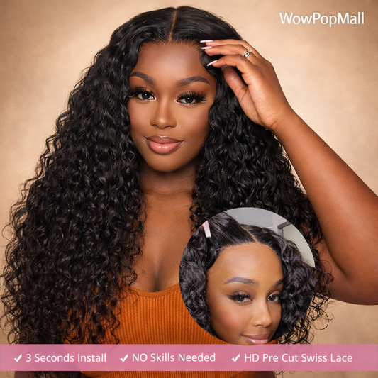 40–50 Inch HD 13x6 Deep Wave Lace Front Human Hair Wig (Brazilian Remy, 300 Density)