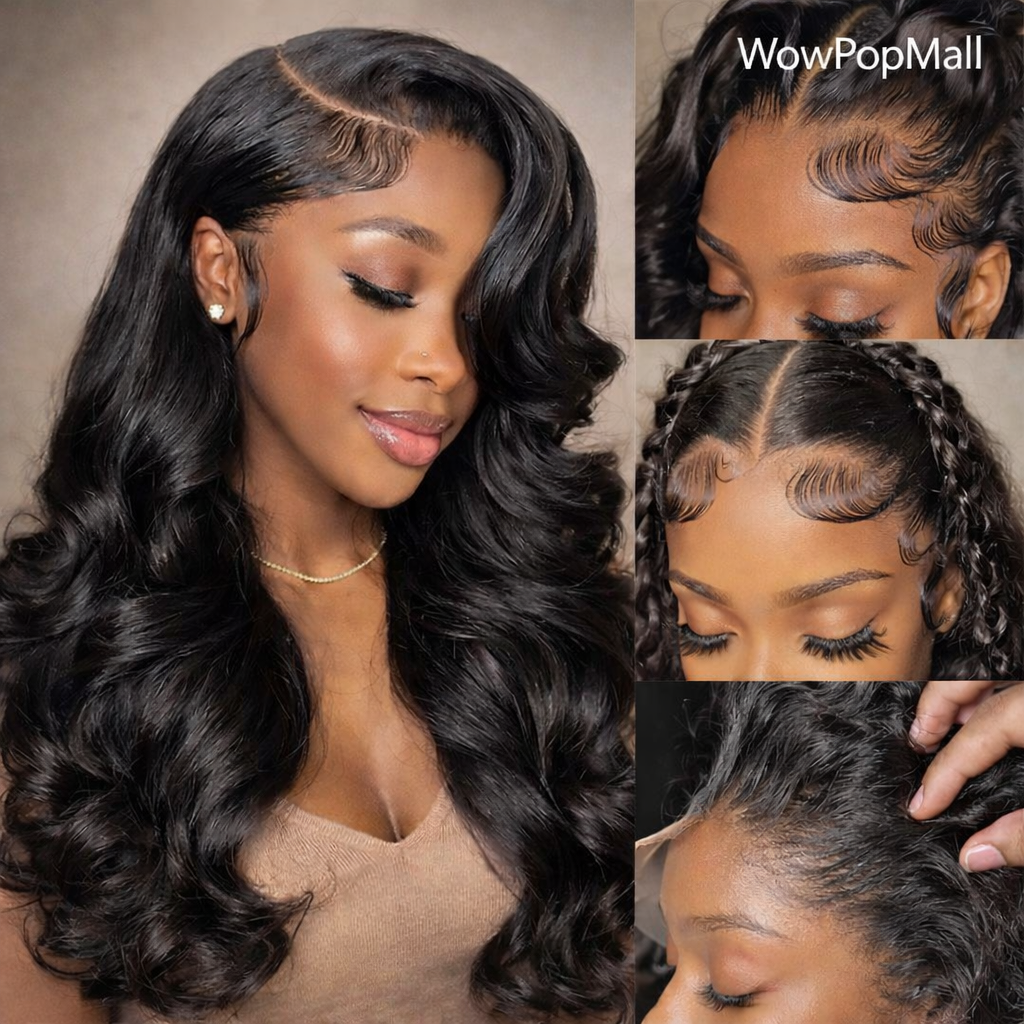 Bling Hair Body Wave 13x6 Lace Front Human Hair Wig (13x4 Option, Transparent Lace, 30–32 Inch, 180% Density)