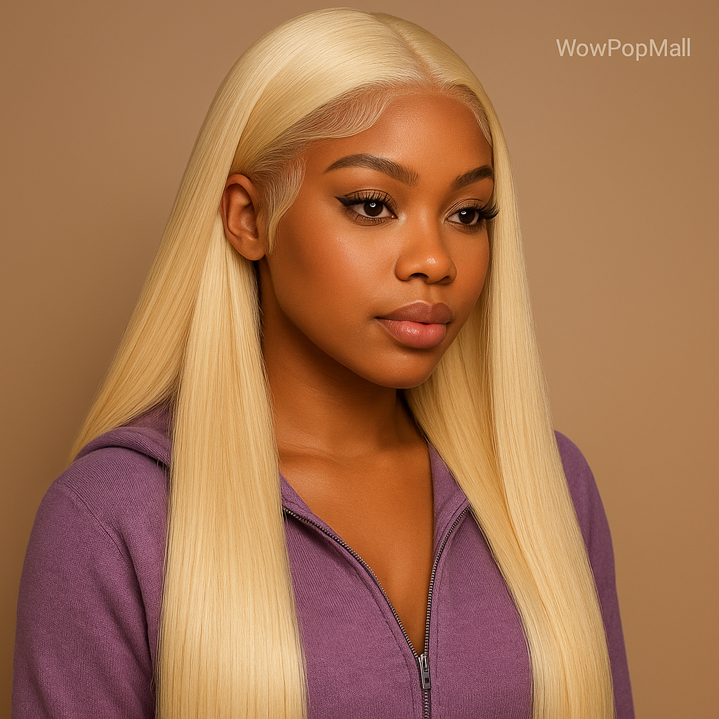 613 Blonde 13×6 HD Transparent Lace Frontal Human Hair Wig – Premium Straight Brazilian Remy