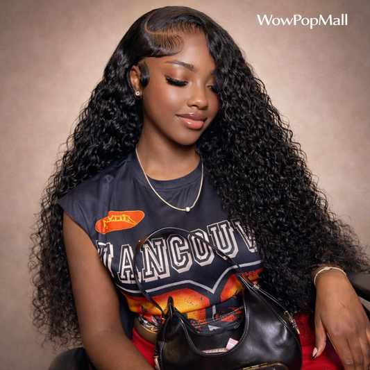 250 Density Water Wave HD Transparent Lace Front Human Hair Wig (13x4/13x6, Brazilian Remy, Long)