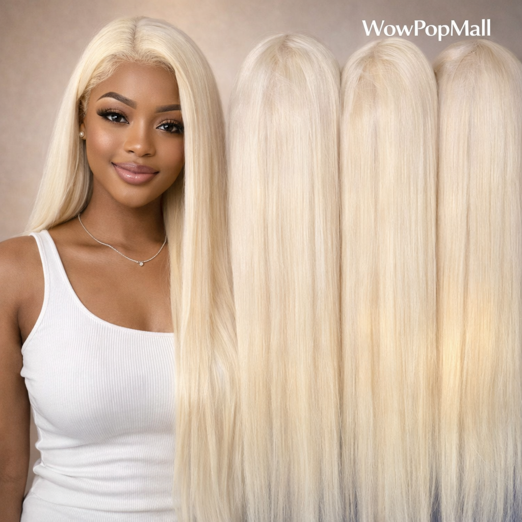 613 Blonde Straight 13x6 HD Lace Front Human Hair Wig (30 Inch, Transparent Lace)
