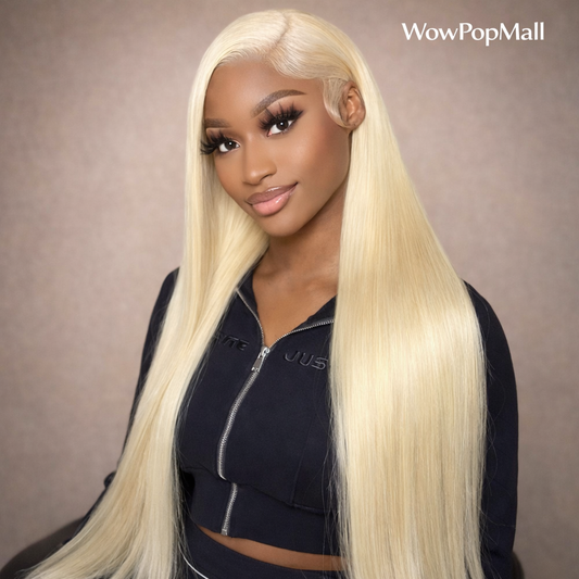 613 Blonde Straight 13x6 HD Lace Front Human Hair Wig (30 Inch, Transparent Lace)