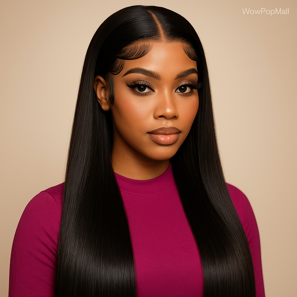 200 Density HD Lace Frontal Straight Human Hair Wig – 13x4 / 13x6 / 360 Lace Options