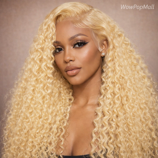 613 Blonde Deep Wave 13x6 HD Lace Front Wig (250 Density, Pre-Plucked) – Brazilian Remy Human Hair