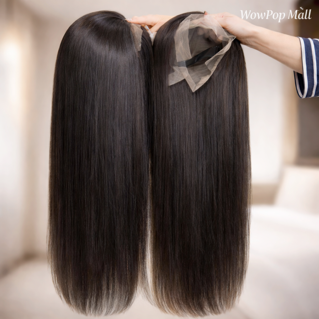 Lafino 40 Inch Bone Straight 13x6 HD Transparent Lace Front Wig (200% Density, Brazilian Remy)