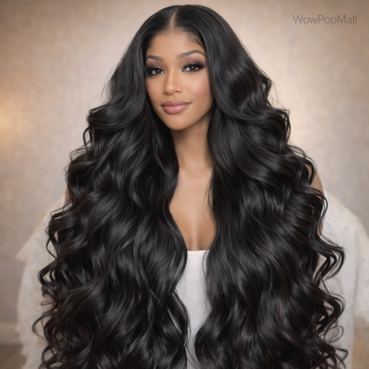 13x6 HD Lace Front Body Wave Human Hair Wig – Glueless, 200% Density, 36" (Burmese Hair)