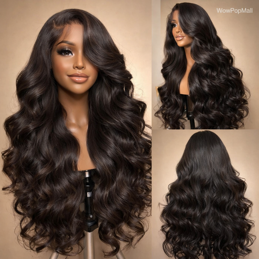 Le mythe Brazilian Remy Body Wave 13x6 HD Lace Front Wig (30–40 Inch, Transparent Swiss Lace, Pre-Plucked)