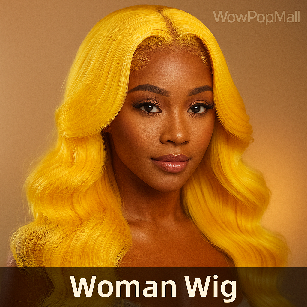 38-Inch Light Yellow Body Wave Human Hair Wig – 13x6 HD Transparent Lace Front, Pre-Plucked Hairline