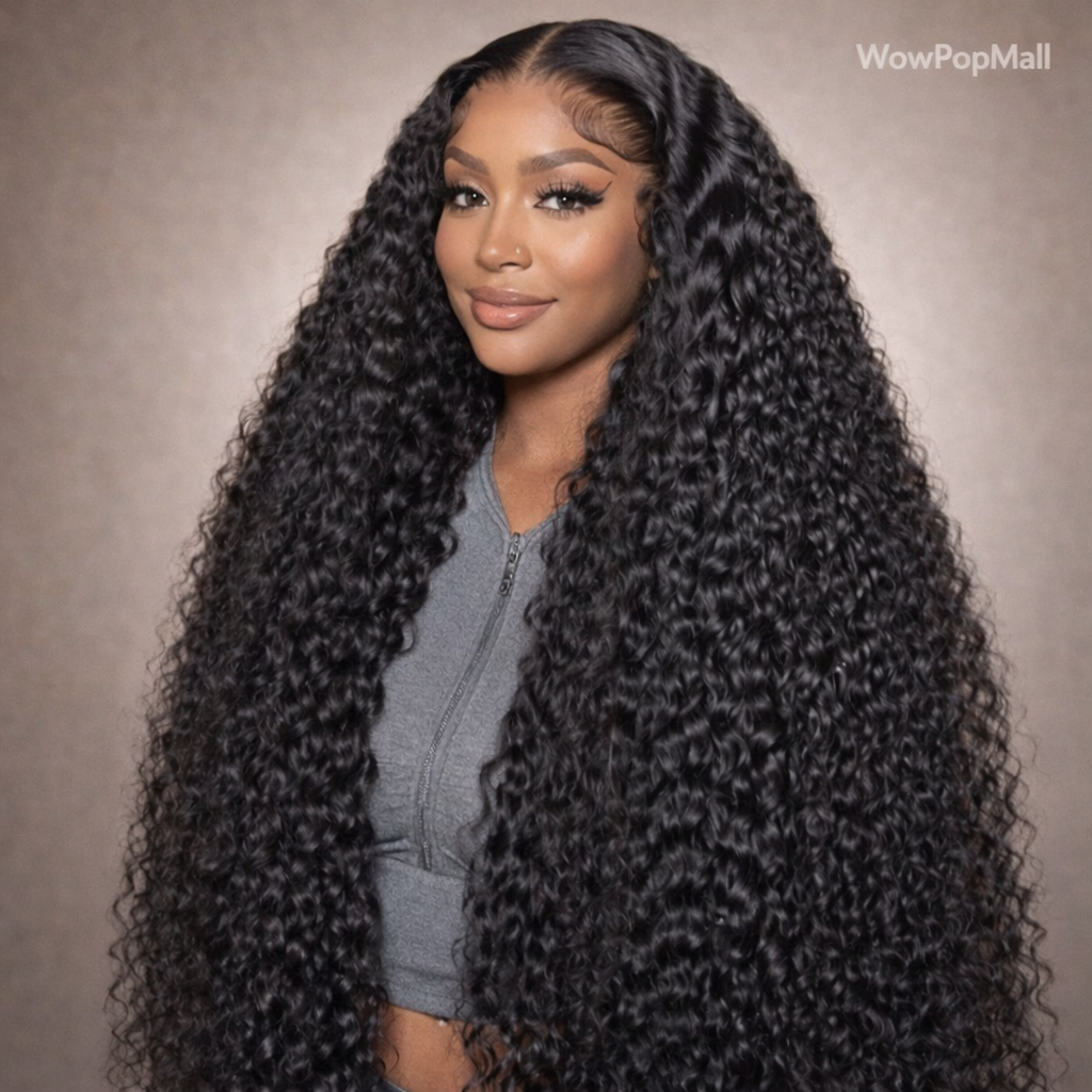 200 Density Natural Deep Wave HD Lace Front Human Hair Wig | 13x6 / 13x4 Transparent Lace (40–46 Inch)