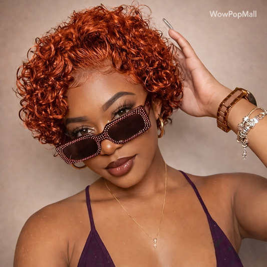 13x1 Pixie Cut Kinky Curly Lace Front Human Hair Wig (Peruvian, Short 4–16")