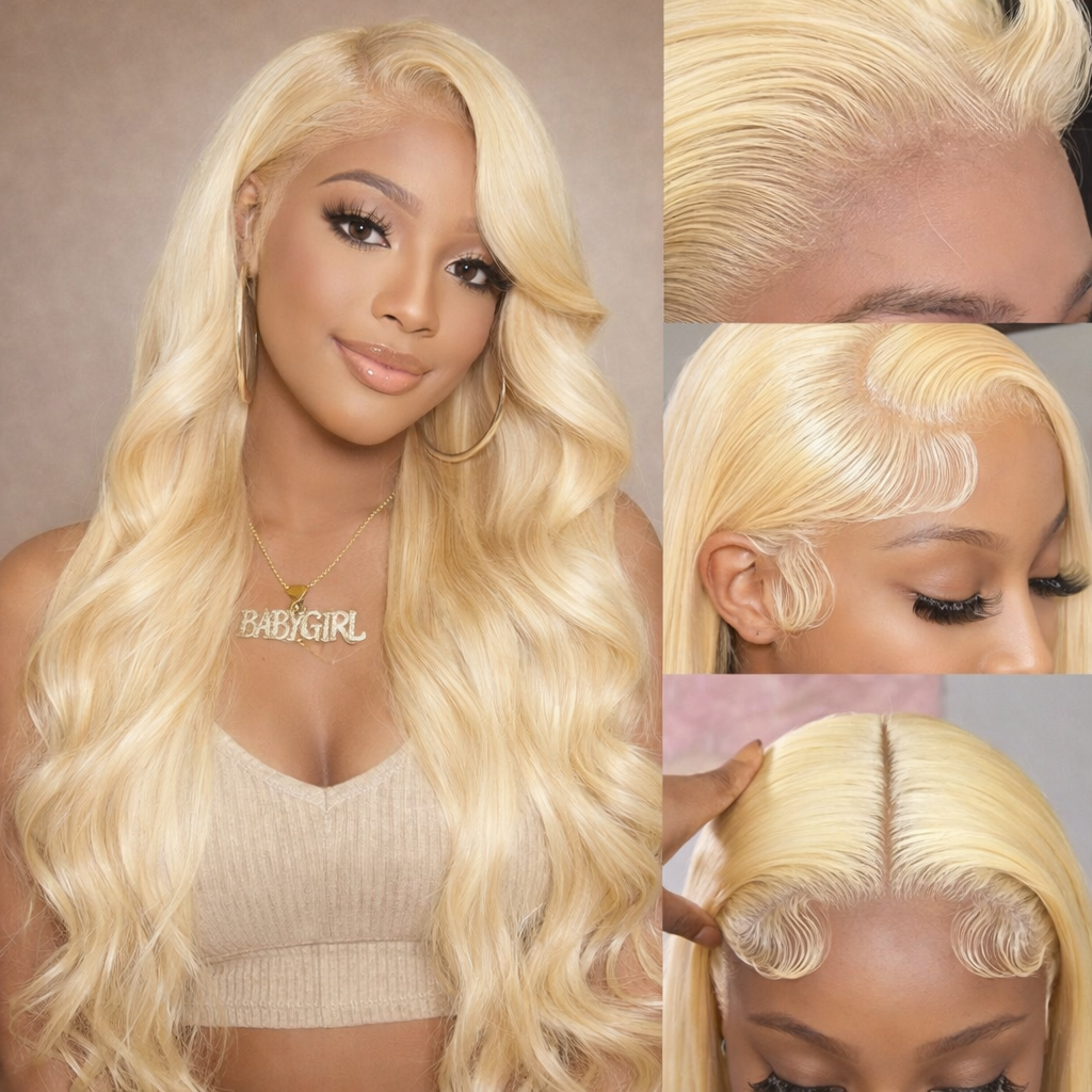 250% Density 613 Blonde Straight HD Lace Front Wig 13x6 Transparent Lace Brazilian Human Hair