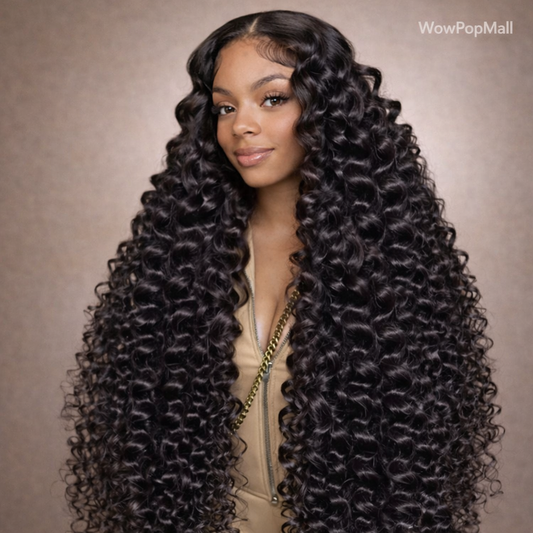 13x6 HD Transparent Loose Deep Wave Lace Front Human Hair Wig (200% Density, 30–34 inch)