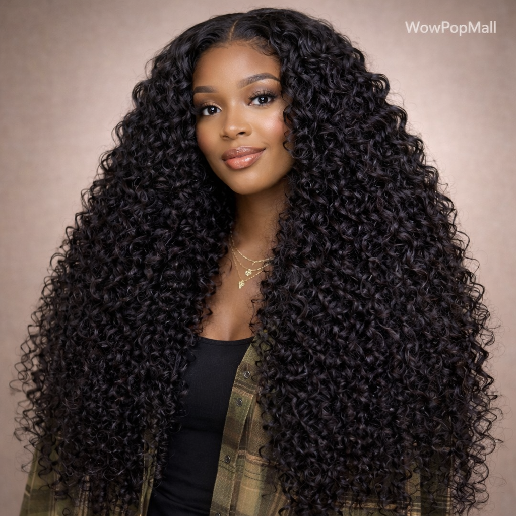 Burmese Curly 200% Density HD Transparent Lace Front Human Hair Wig (13x6 / 13x4 / 7x6)
