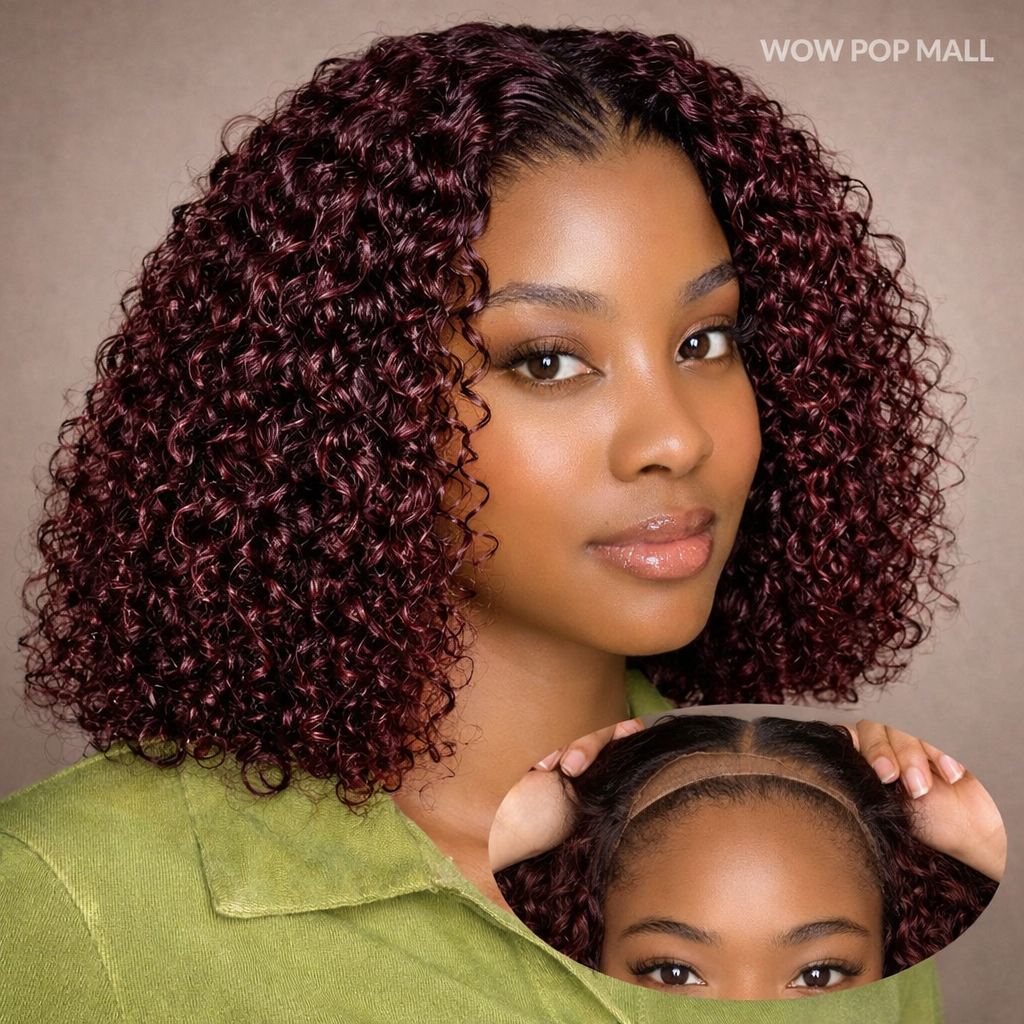 Short Water Wave Bob 13x4 HD Lace Front Human Hair Wig (180% Density)