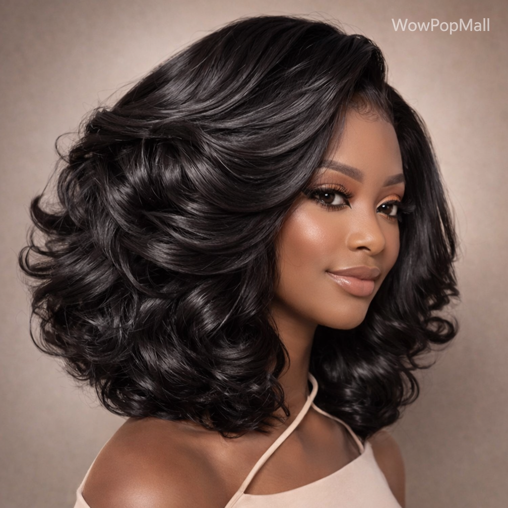 200% Density 5x5 Glueless Short Bob Body Wave 13x6 HD Transparent Lace Front Human Hair Wig