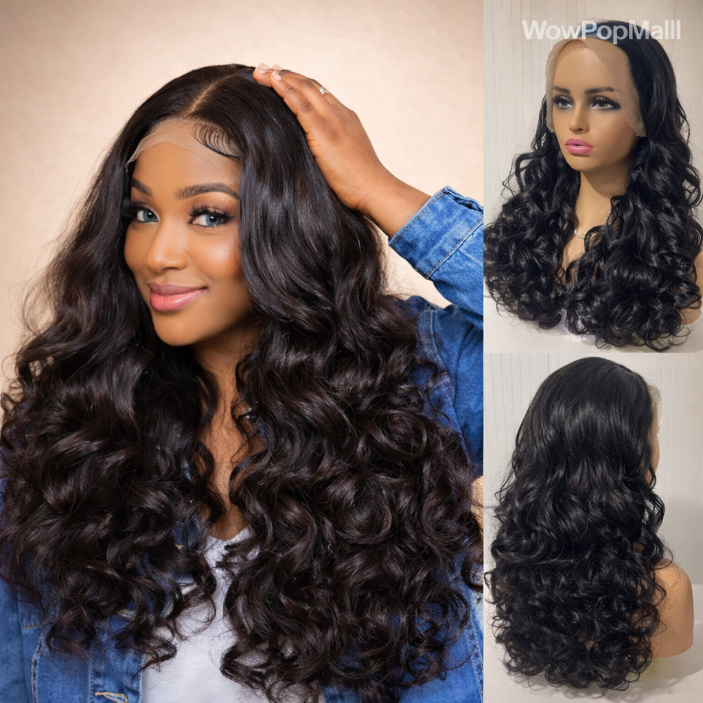 Glueless Loose Wave Human Hair Wig 13x4 HD Transparent Lace · 250% Density · 18–24 Inch