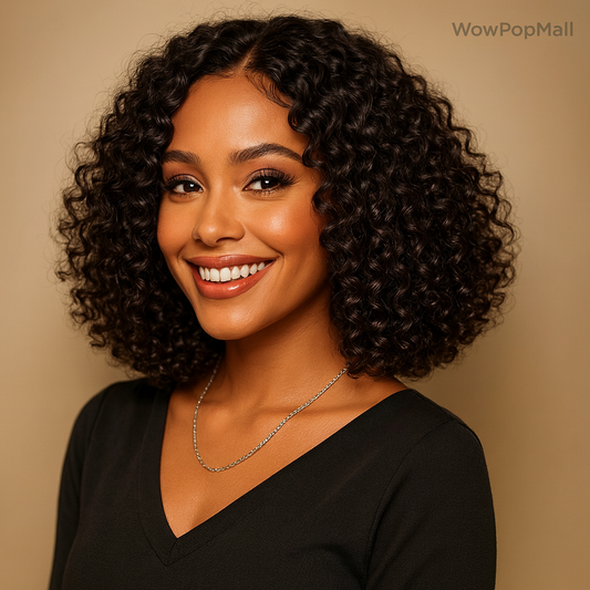 13x4 Short Curly Bob Deep Wave Human Hair Lace Front Wig – 200% Density | Vietnamese Remy Hair