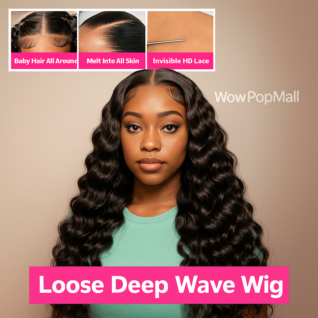 200 Density Loose Deep Wave 13x4 HD Lace Front Wig – 30 Inch Brazilian Curly Water Wave Human Hair