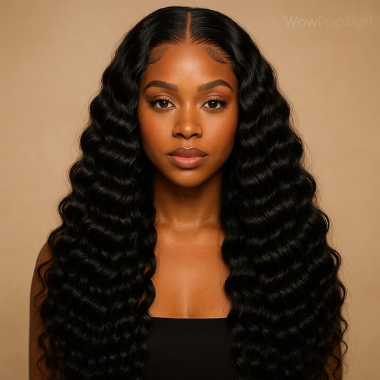 200 Density Loose Deep Wave 13x4 HD Lace Front Wig – 30 Inch Brazilian Curly Water Wave Human Hair