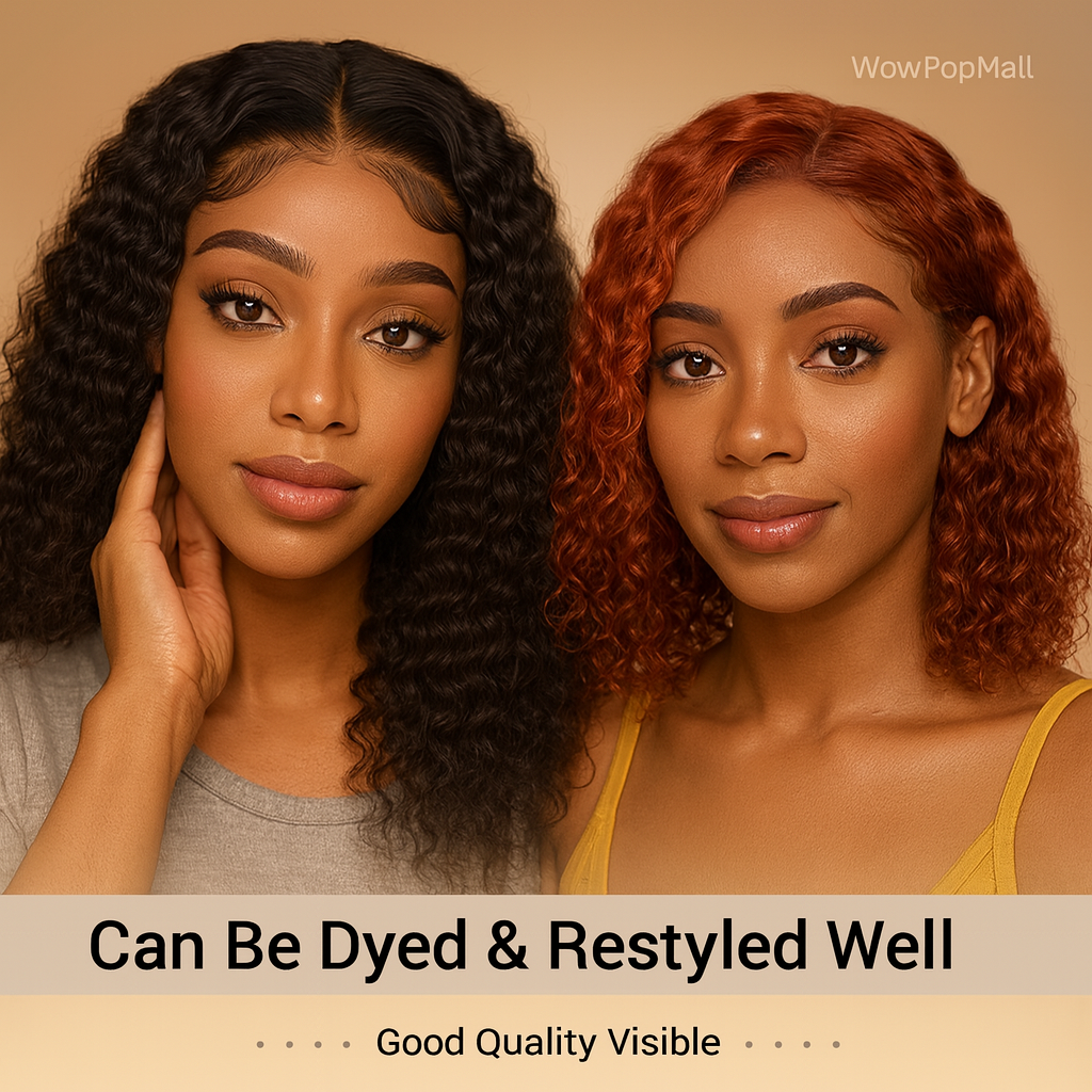 100% Brazilian Curly Lace Front Wig – Glueless Short Bob Deep Water Wave 13×4 HD Lace Frontal Human Hair Wig