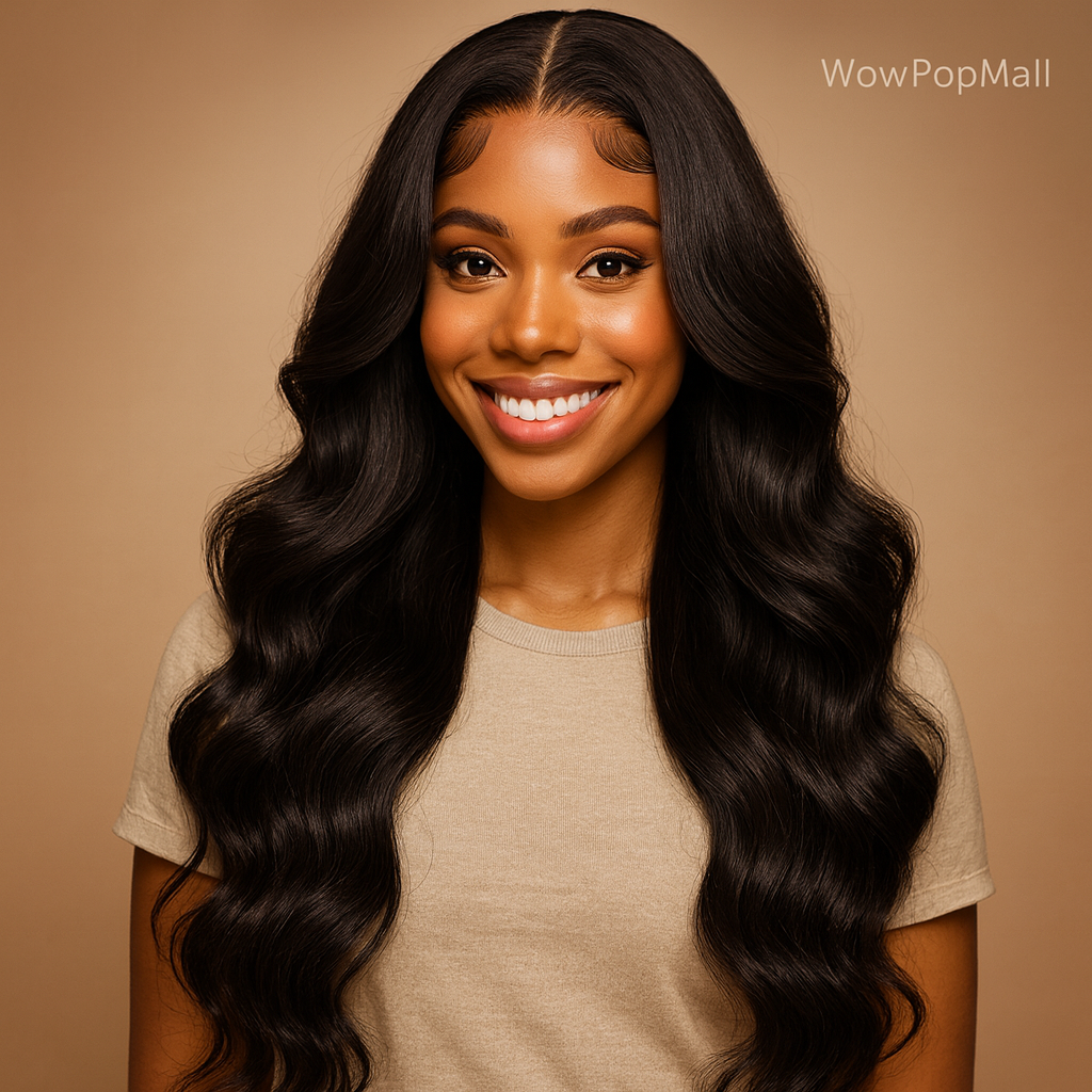 HD Transparent 13x4 · 13x6 Body Wave Lace Front Human Hair Wig – 30/36 Inch Pre-Plucked Brazilian Wig