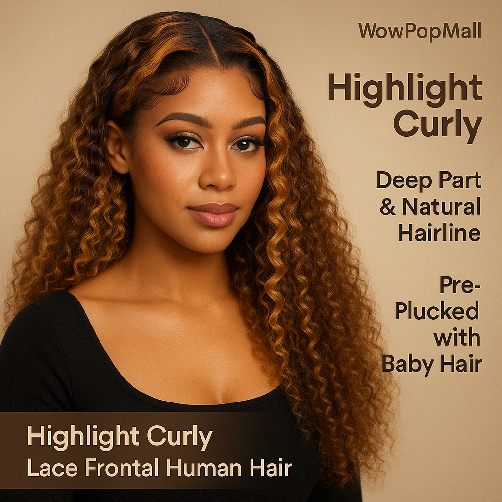 Wiggogo Highlight Curly 13x6/13x4 HD Lace Frontal Human Hair Wig – P4/27 & 1B/30 Ombre Deep Wave