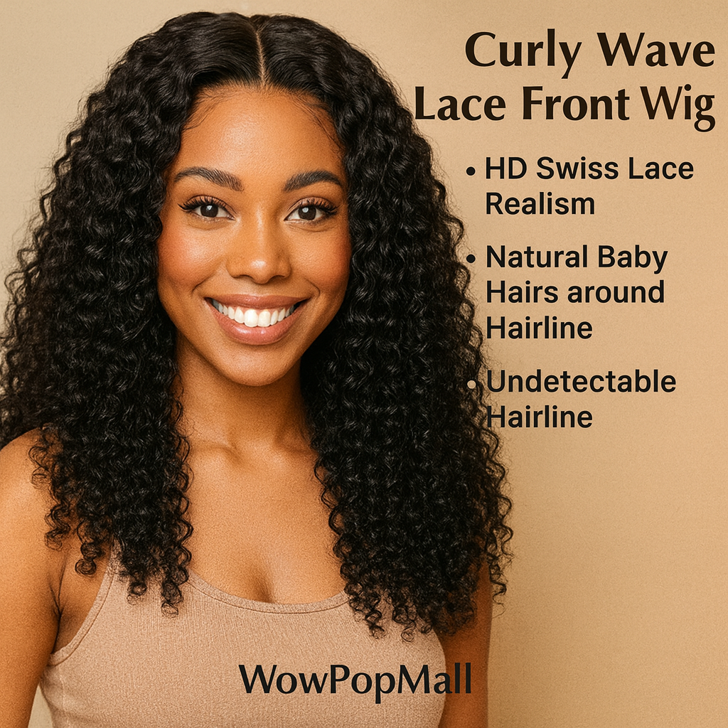 12A Kinky Curly HD Transparent Lace Front Wig 13x4/13x6 – 100% Brazilian Human Hair