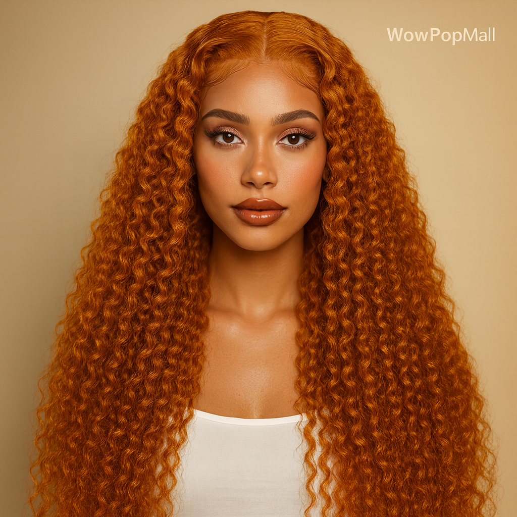 Ginger Deep Wave 13x4 HD Lace Front Wig – 250% Density Long Human Hair Wig (30 inch)