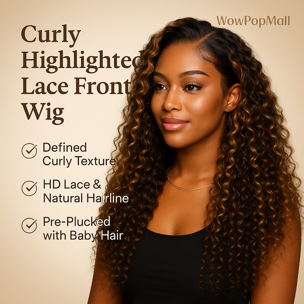 Varlea 200% Density 1B/30 Deep Wave Highlight Lace Front Wig – 13x6 HD Frontal, Brazilian Human Hair (26–40 inch)