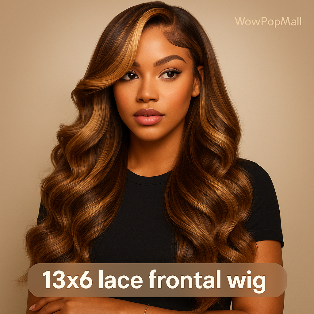 Honey Blonde Highlight Body Wave Wig – 13x6 HD Lace Frontal & 4x4/5x5 Closure, 100% Brazilian Human Hair (26"+)