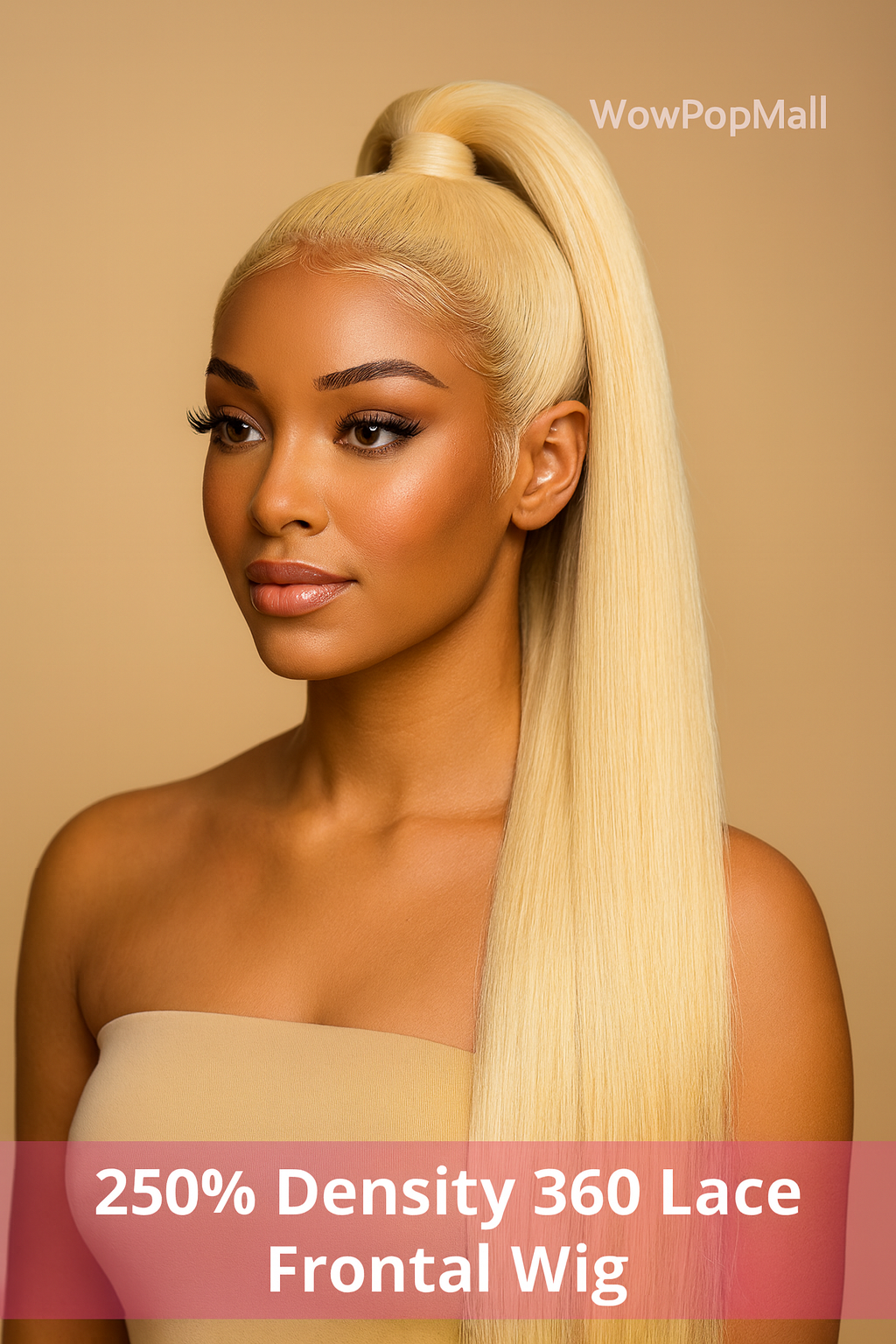 38 Inch 613 Blonde Straight 360 Lace Frontal Wig – 250% Density Human Hair