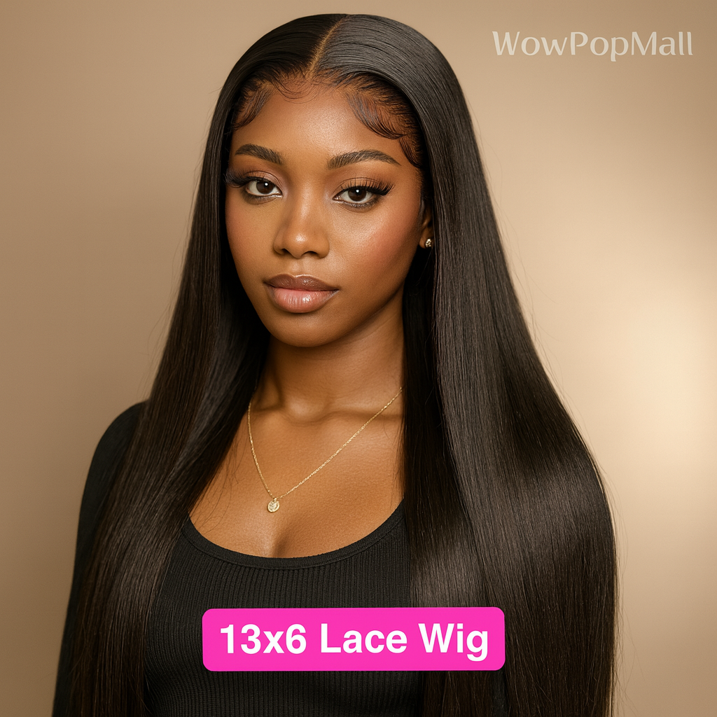 200% Density 13x4 / 13x6 HD Transparent Lace Brazilian Straight Human Hair Wig