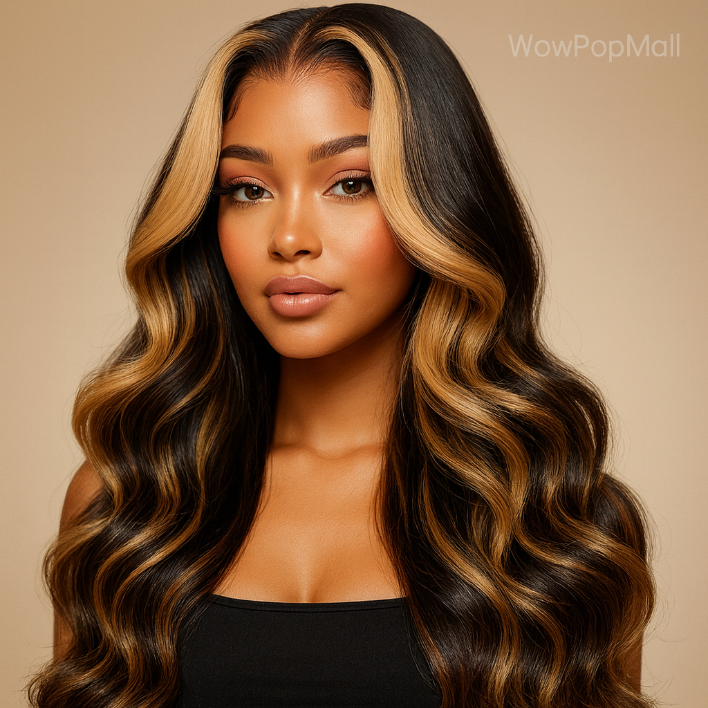 30" 1B/27 Ombre Body Wave Human Hair 13x4 HD Lace Front Wig