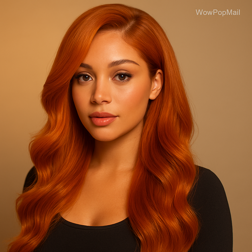 Ginger Orange Body Wave 13x6 Transparent Lace Front Human Hair Wig #350 200% Density