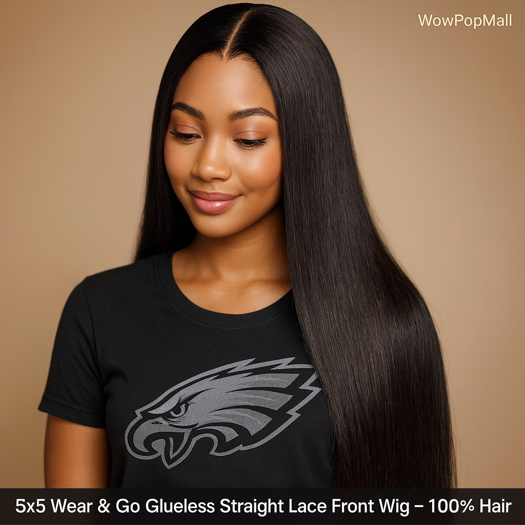 5x5 Glueless Wig Human Hair Ready To Wear Pre-Cut Lace Wear And Go Glueless Wigs Straight Lace Front Human Hair Wig For Women