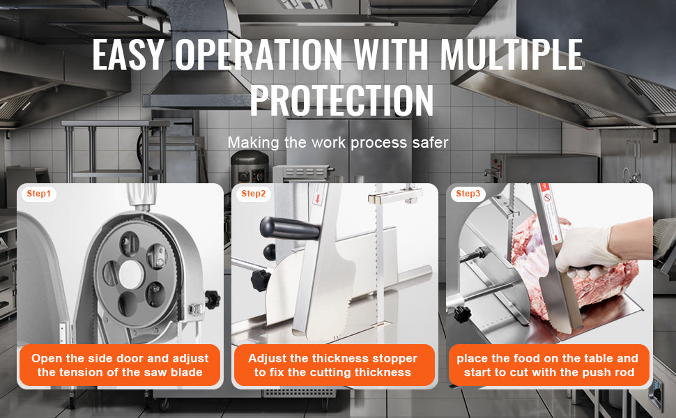 SucceBuy Commercial Meat Bandsaw 1800W – Stainless Steel Bone & Fish Cutter