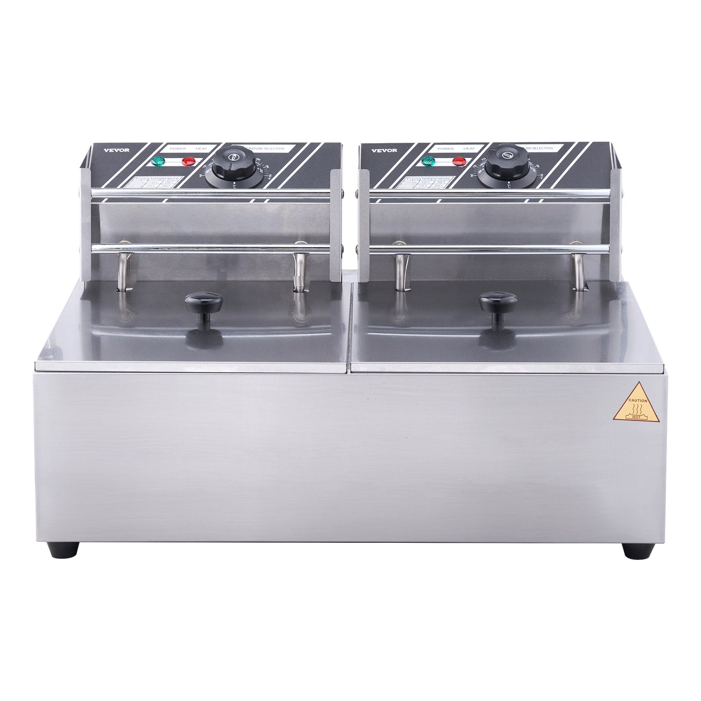 SucceBuy Dual Tank Electric Deep Fryer — Twin Basket 9.1 Qt Each Tank, Fast Heating, 220V Stainless Steel